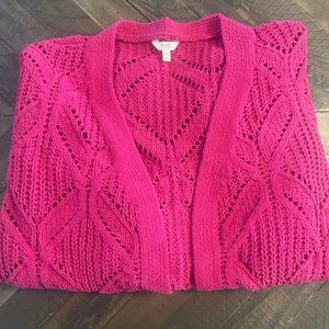 NWT Terra and Sky Pink Cable Knit Sweater with Pockets 2x
